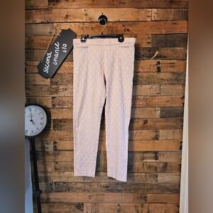 89th & Madison Baby Pink Shell Scallop Fan Art Deco Pattern Dress Pants Size L